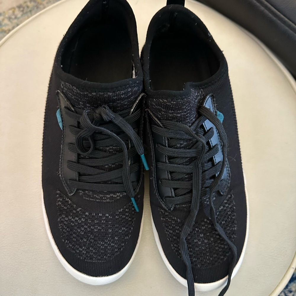 Black Knit Sneakers with White Soles